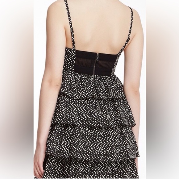 Alice & Olivia Corset Bustier Polkadot Ruffle Mini Dress Sz 0 - Picture 4 of 9
